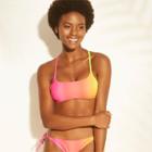 Women's Scoop Neck Bralette Bikini Top - Xhilaration Pink Ombre