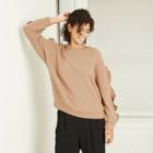 Women's Ruffle Sleeve Sweatshirt - A New Day Tan