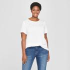 Women's Plus Size Embellished Short Sleeve T-shirt - Ava & Viv White X
