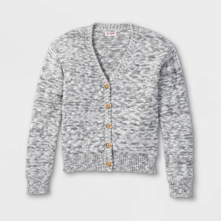 Girls' V-neck Button-down Cardigan - Cat & Jack Gray