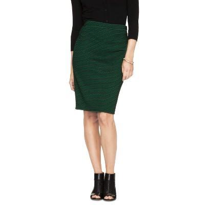 Isani For Target Women's Ottoman Pencil Skirt Black/green