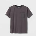 Boys' Mineral Wash Knit Short Sleeve T-shirt - Art Class Charcoal Gray