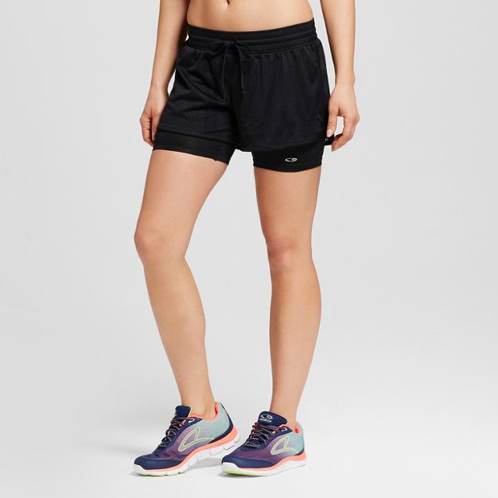 Women's Layered Mesh Shorts - C9 Champion Black
