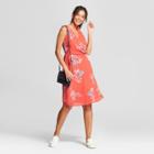 Women's Floral Tie Shoulder Dress - A New Day Coral (pink)