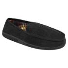 Men's Muk Luks Corduroy Moccasin With Flannel Lining - Black