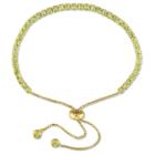 No Brand 3 1/4 Ct. T.w. Peridot Bolo Bracelet With Tassel In Yellow Plated Sterling Silver, Women's, Size: