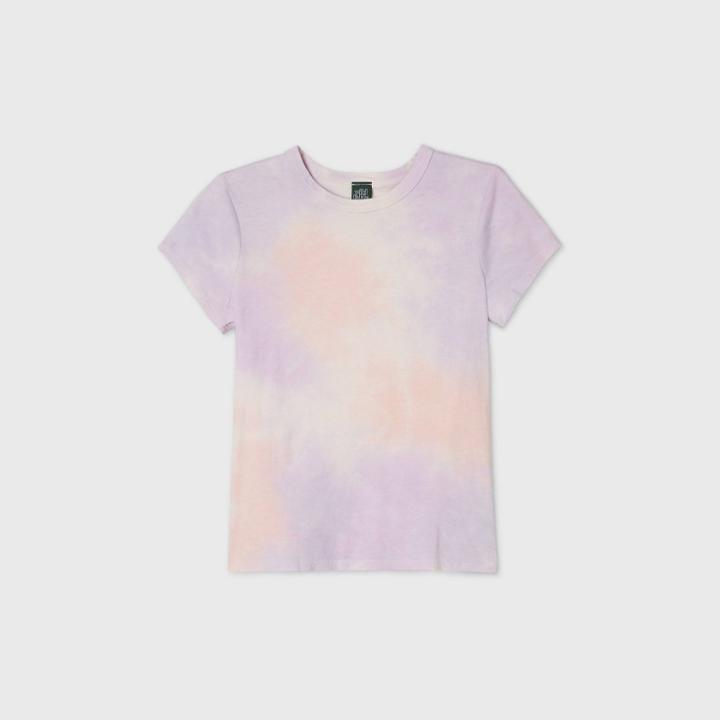 Women's Tie-dye Short Sleeve T-shirt - Wild Fable Pink