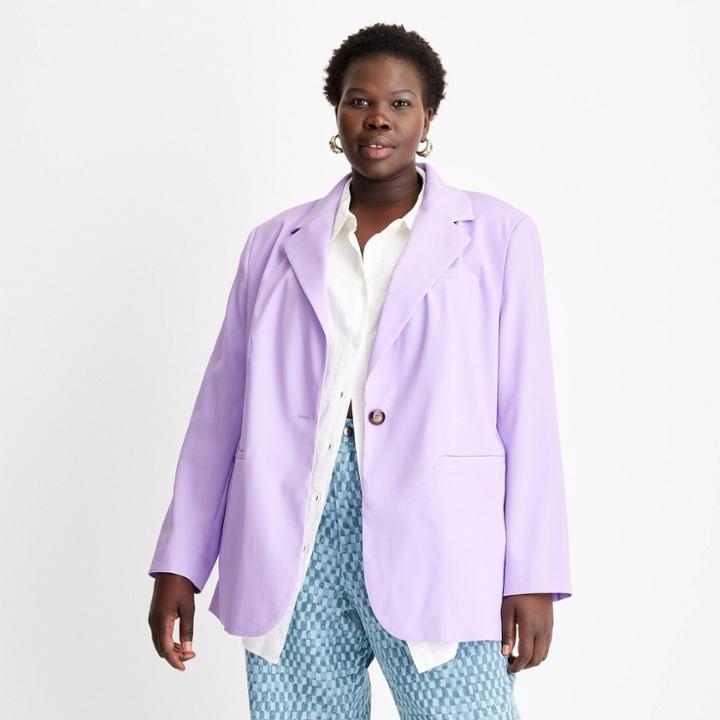 Women's Oversized Watercolor Blazer - Future Collective With Gabriella Karefa-johnson Light Purple