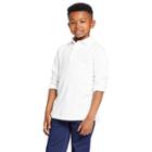 Boys' Long Sleeve Interlock Uniform Polo Shirt - Cat & Jack White S, Boy's,
