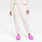 Women's Mid-rise Ankle Fleece Jogger Pants - A New Day Cream