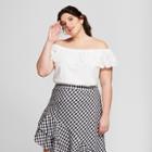 Women's Plus Size Off The Shoulder Lace Top - A New Day White X