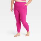 Women's Plus Size Brushed Sculpt Corded High-rise Leggings - All In Motion Berry Purple