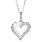 Target Sterling Silver Heart Pendant Necklace With Diamond Accents - White, Women's