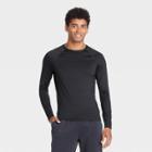 Men's Fitted Long Sleeve T-shirt - All In Motion Black