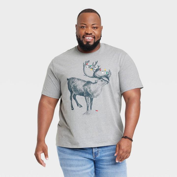 Men's Big & Tall Printed Graphic T-shirt - Goodfellow & Co Heathered Gray