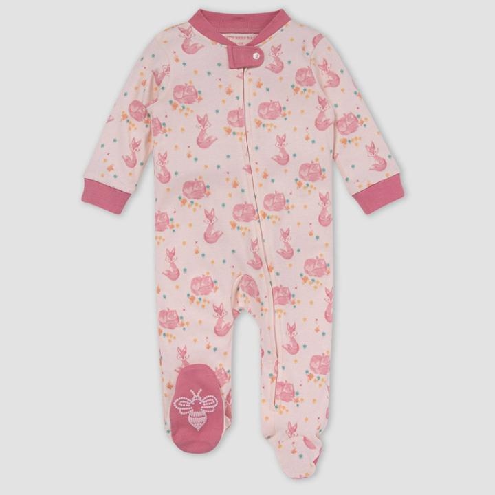 Burt's Bees Baby Baby Girls' Pretty Little Fox Sleep N' Play - Rose Pink Newborn