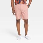 Men's 9 Slim Fit Chino Shorts - Goodfellow & Co Coral Pink