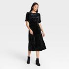 Women's Puff Long Sleeve A-line Dress - Who What Wear Black
