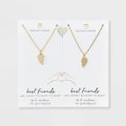 Beloved + Inspired 14k Gold Dipped 'best Friends' Heart Halves Chain Necklace