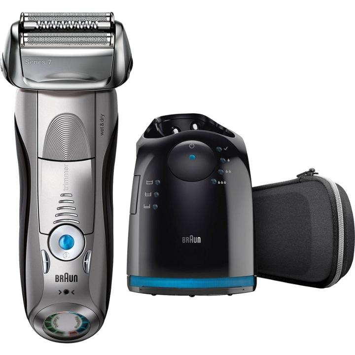 Braun Series 7 Men's Rechargeable Wet & Dry Electric Foil Shaver With Cleaning