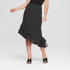 Target Women's Floral Print Asymmetrical Ruffle Hem Skirt - Loramendi - Black