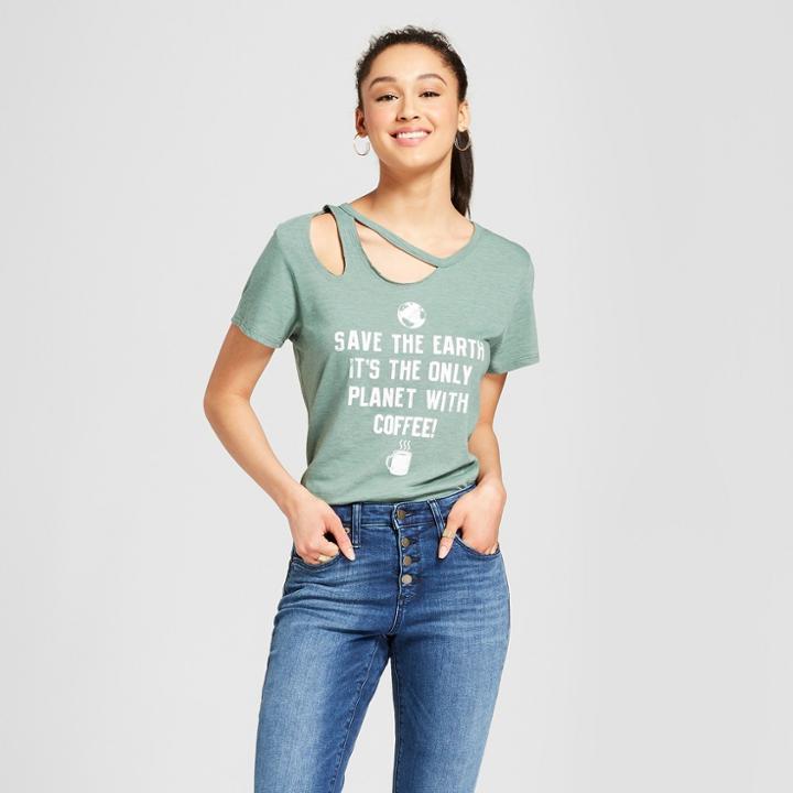 Women's Coffee Planet Short Sleeve Graphic T-shirt - Modern Lux (juniors')