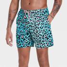 Bioworld Men's Ombre Leopard Print Swim Shorts -