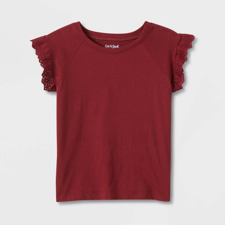 Girls' Short Sleeve Eyelet T-shirt - Cat & Jack