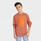 Boys' Vintage Basketball Long Sleeve Graphic T-shirt - Art Class Brown