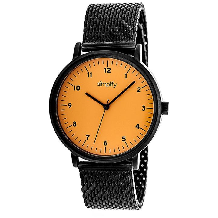 Simplify The 3200 Men's Stainless Steel Bracelet Watch - Orange