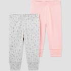 Baby Girls' 2pk Bear Pull-on Pants - Just One You Made By Carter's Pink Newborn