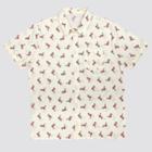 Men's Iml Flamingo Short Sleeve Button-down Shirt - Cream