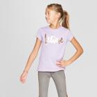 Girls' Short Sleeve Believe Graphic T-shirt - Cat & Jack Purple