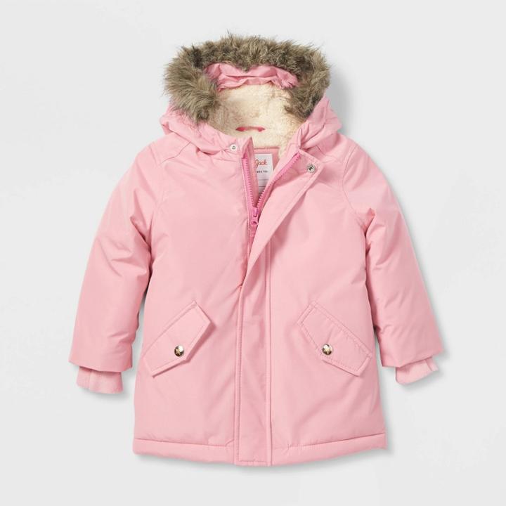 Toddler Girls' Long Sleeve Parka Jacket - Cat & Jack Pink