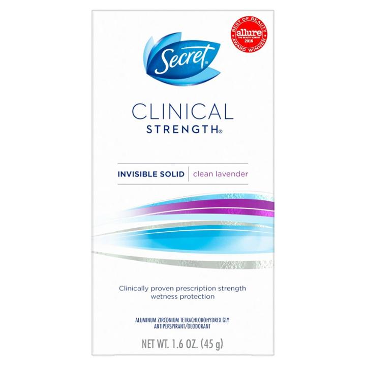 Secret Clinical Strength Antiperspirant And Deodorant For Women Invisible Solid Clean Lavender