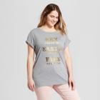 Women's Plus Size Sky Earth Fire Short Sleeve Crew Neck T-shirt - Modern Lux - Heather Gray