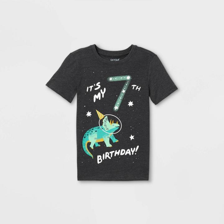 Boys' Short Sleeve 7th Birthday Graphic T-shirt - Cat & Jack Black