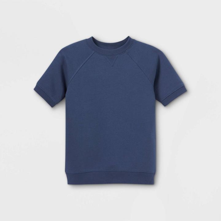 Kids' Short Sleeve Pullover Sweatshirt - Cat & Jack Blue