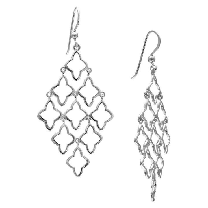 Target Women's Sterling Silver Drop Kite Earrings -