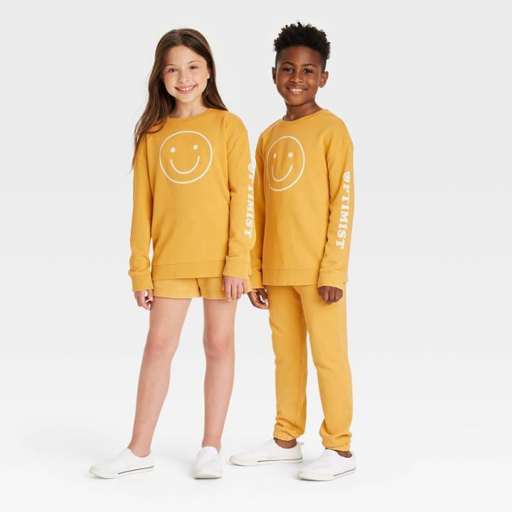 Kids' Pullover Sweatshirt - Cat & Jack Medium Mustard Yellow