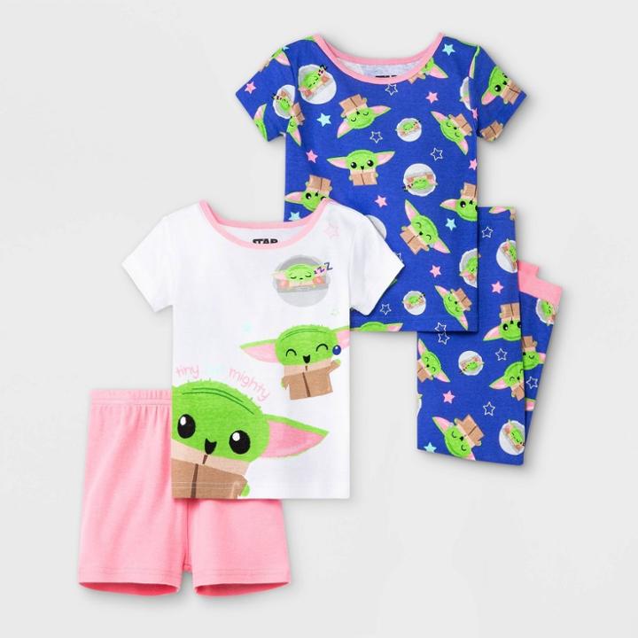 Toddler Girls' 4pc Star Wars Baby Yoda Snug Fit Pajama
