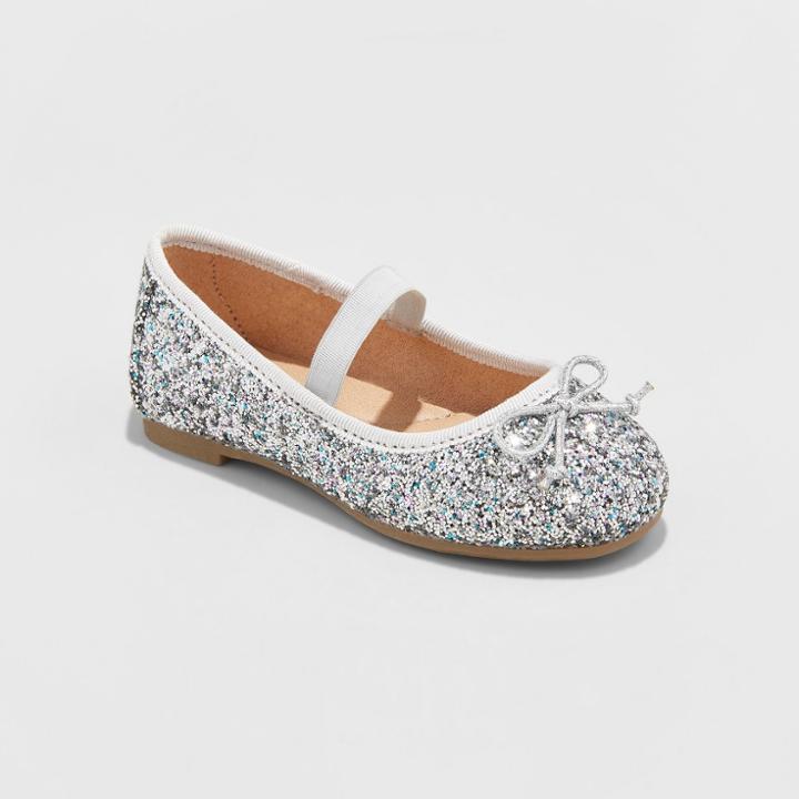 Toddler Girls' Lily Glitter Metallic Ballets - Cat & Jack