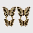 Sugarfix By Baublebar Metallic Butterfly Drop Earrings - Black
