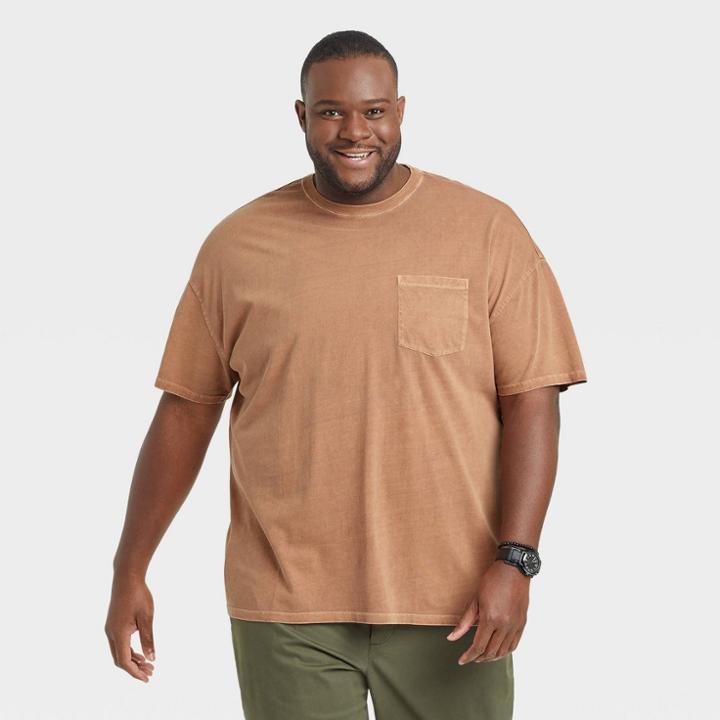 Men's Big & Tall Standard Fit Short Sleeve Crewneck T-shirt - Goodfellow & Co Brown