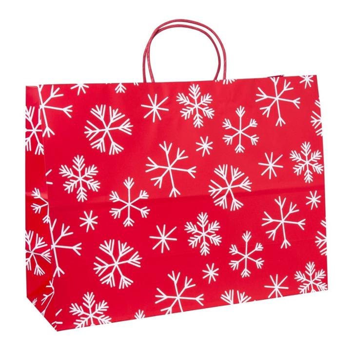 Spritz Large Foil Printed Snowflake Gift Bag -