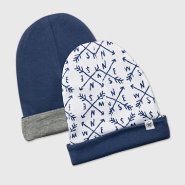 Honest Baby Baby Boys' 2pk Organic Cotton Compass Reversible Hat -