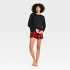 Women's Plaid 3pc Backpack And Pajama Set - Stars Above Black Buffalo