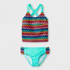 Malibu Dream Girl Girls' Get Ziggy With It Tankini Set - 14.5,