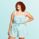 Women's Plus Size Striped Tie Strap Tank Top - Stoney Clover Lane X Target