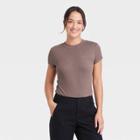 Women's Ribbed Bodysuit - A New Day Dark Brown